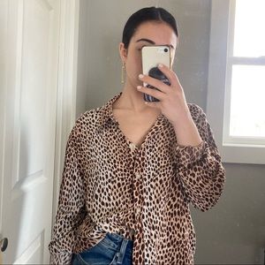Auguste The Label cheetah button down